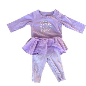 Carter’s Baby Girl "One of a Kind" Tutu Bodysuit & Leggings Set - Size 6 Months